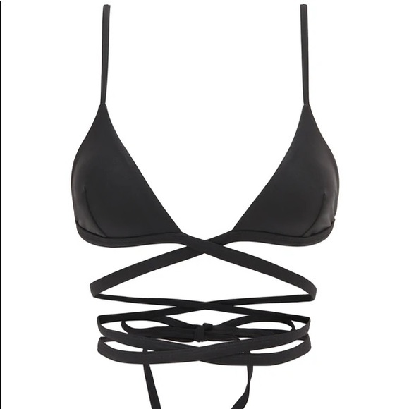 Matteau Black Wrap Triangle Bikini Top Sz. 1 - Picture 4 of 16